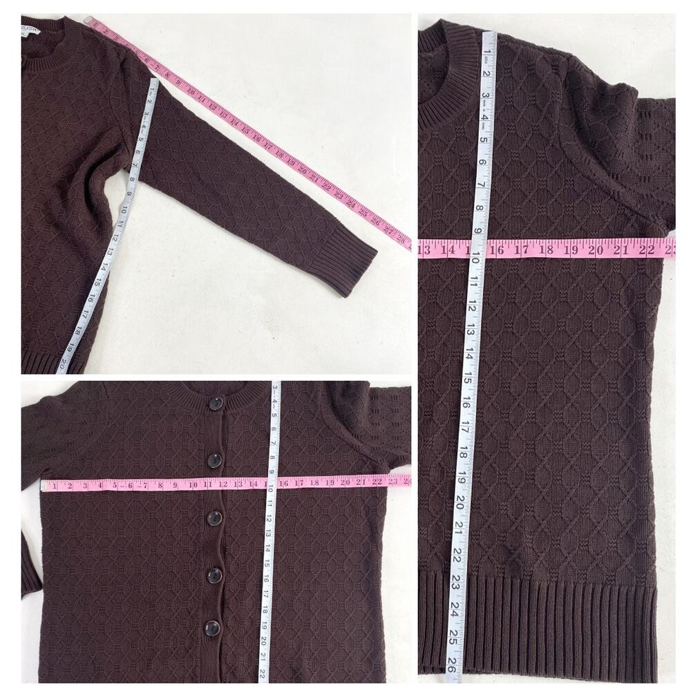 Pendleton Brown Cable Knit Textured Cardigan Swea… - image 6